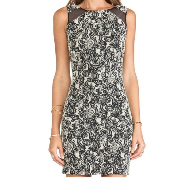 alice + olivia Thalia Sleeveless Dress Black and White Paisley - Picture 7 of 10